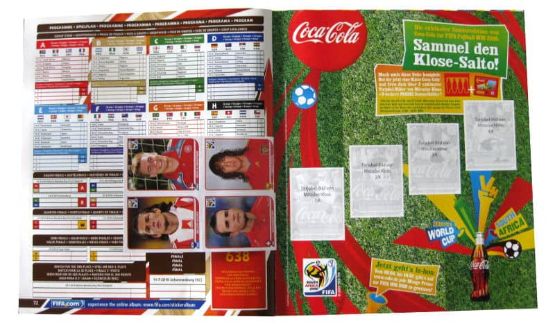 Panini Checkliste WM 2010 Outro ohne Sticker