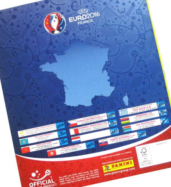 Panini EURO 2016 Album Tschechien Slowakei Rückseite