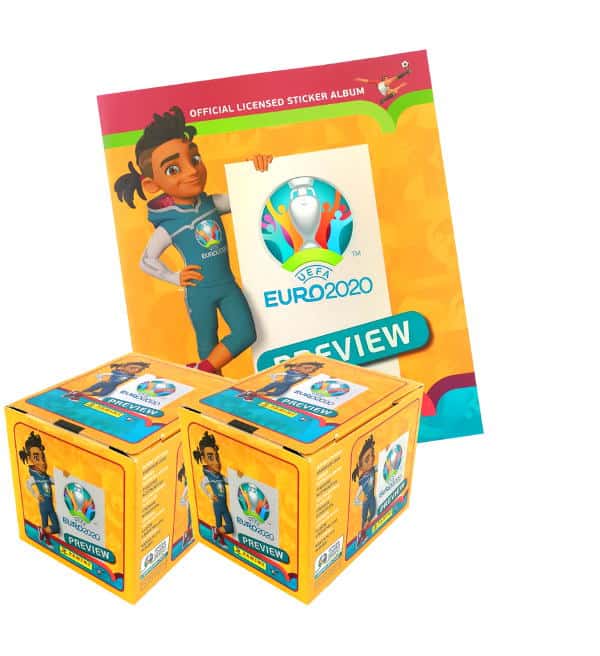 Panini EURO 2020 Preview Sticker - Album + 2 Displays