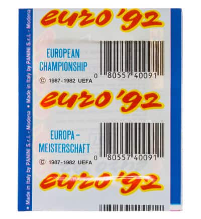 Panini Euro 92 Stickertüte Rückansicht