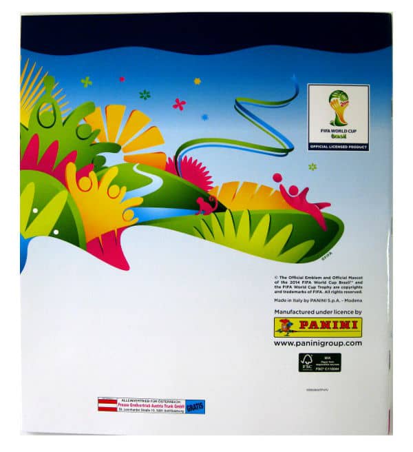 Panini WM Brasil 2014 Album Österreich Rückseite