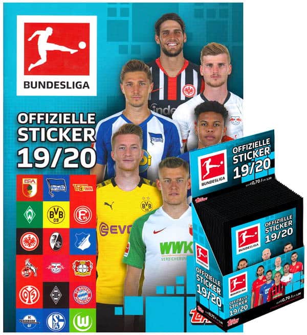 Topps Bundesliga Sticker 2019/2020 - Album + 1 Display