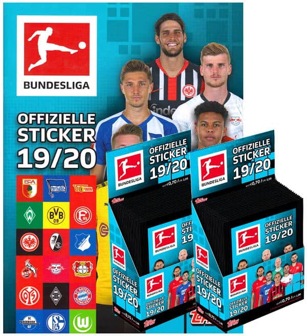 Topps Bundesliga Sticker 2019/2020 Album + 2 Displays, Stickerpoint