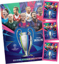 Topps Champions League Sticker 2025/2026 - Hardcover Album + 3 Tüten